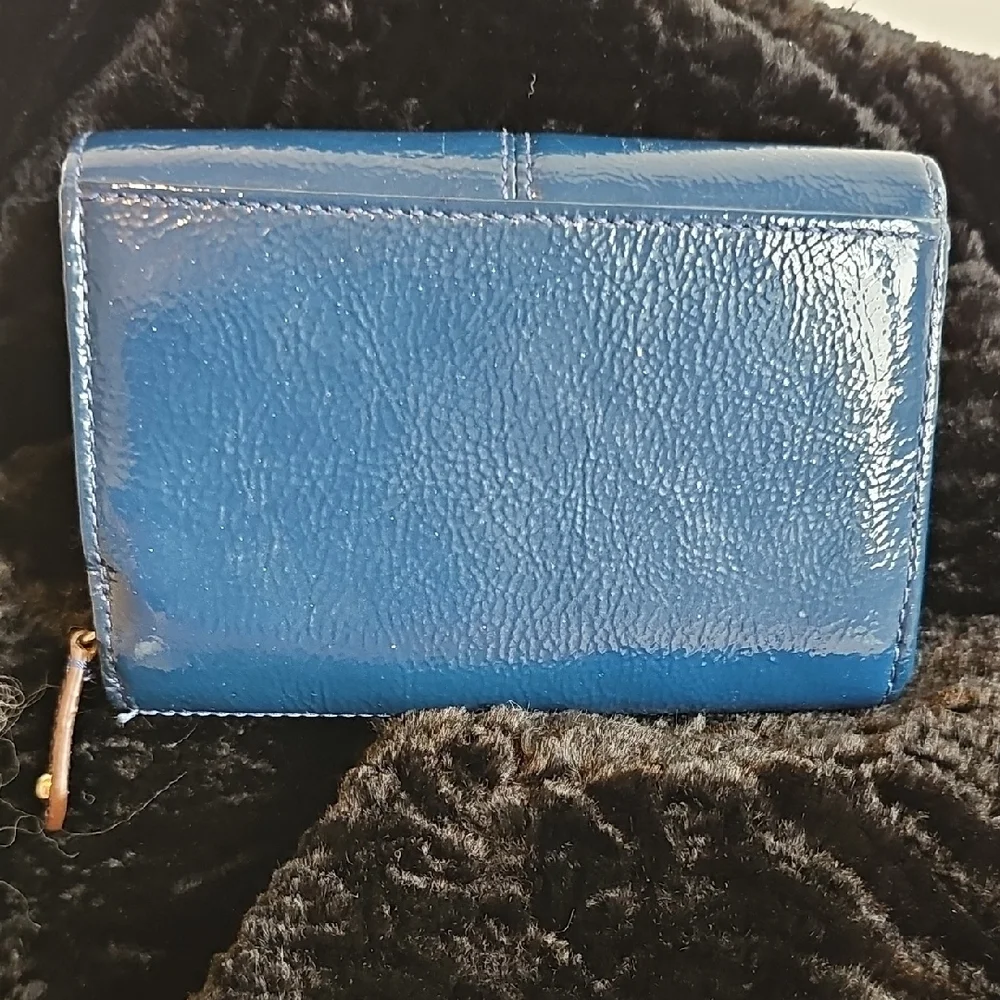 Coach Shiny Blue Leather Wallet - Picture 4 of 8